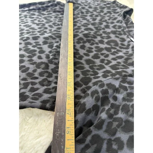 Old Navy Womens Dress Small Gray Black Leopard Print Long Sleeve Bell Cu… - Picture 8 of 10